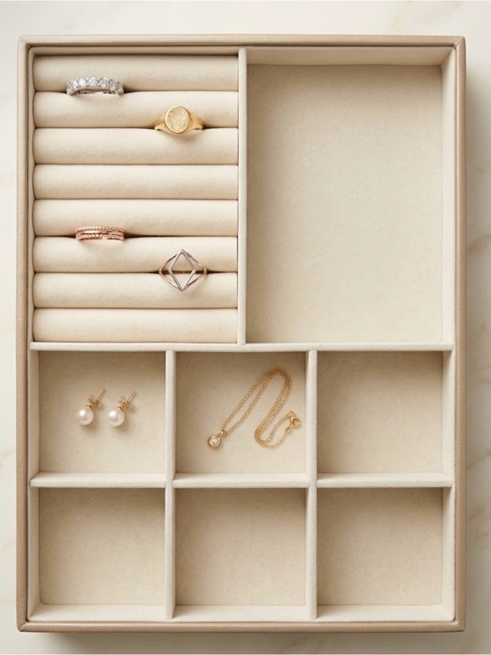 Unbranded Beige Women's Jewelry Organizer Tray – Fair / Pre-Owned Condition